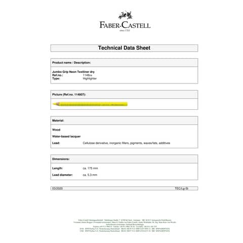 faber-castell-matita-evidenziatore-textliner-dry-1148-grip-jumbo-giallo-fluo-114807