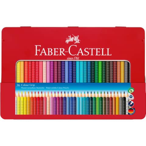 faber-castell-matite-colorate-colour-grip-assortiti-astuccio-metallo-36-112435