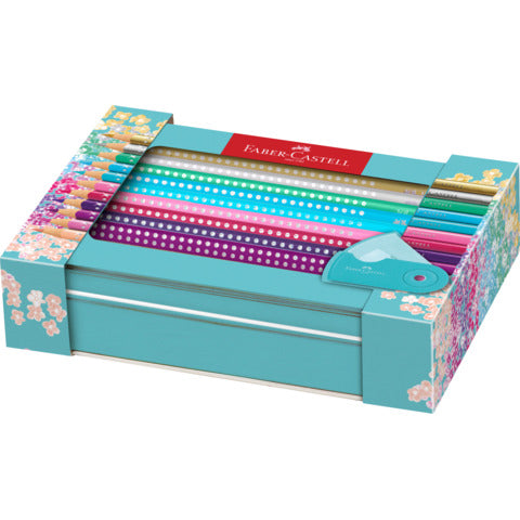 faber-castell-matite-colorate-sparkle-colori-assortiti-20-matite-1-temperino-sleeve-mini-turchese-201641