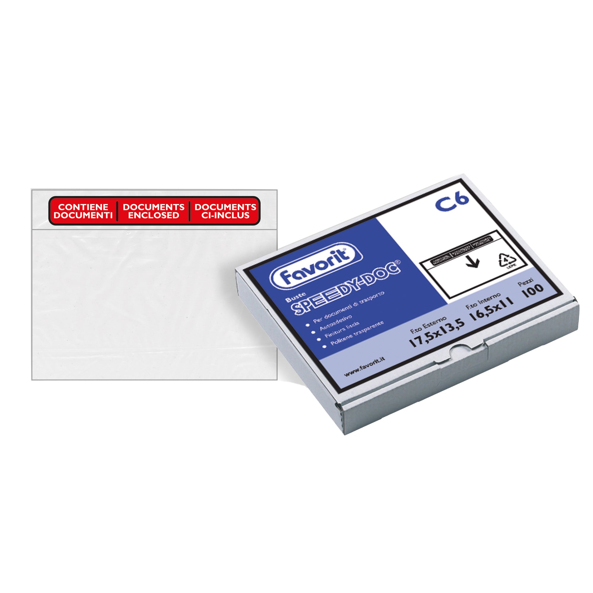 favorit-100-buste-adesive-speedy-doc-c6-165x111mm