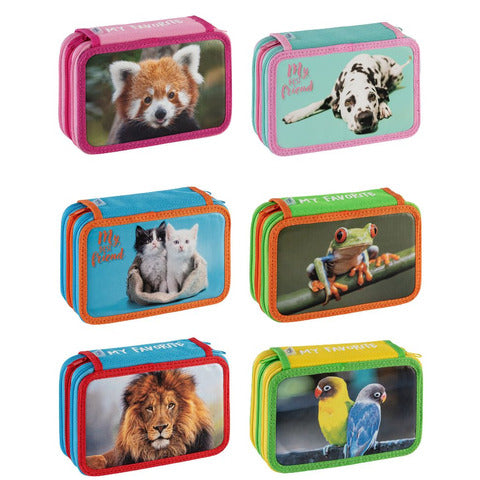 favorit-astuccio-3-zip-animal-world-12-pastelli-18-pennarelli-colori-assortiti-400194680