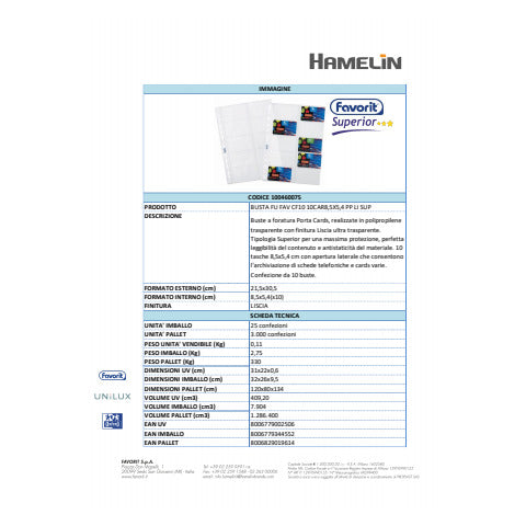 favorit-buste-foratura-universale-porta-cards-liscia-superior-8-5x5-4-cm-x10-tasche-conf-10-100460075
