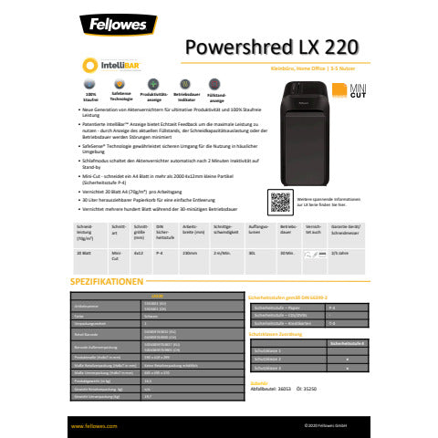 fellowes-distruggidocumenti-uso-frequente-p-4-powershred-lx220-30-l-taglio-mini-frammento-4x12-mm-nero-5502601