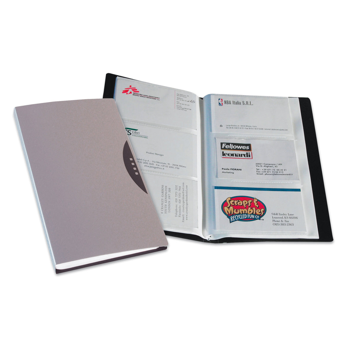 fellowes-portabiglietti-visita-240-tasche-silver-c-custodia