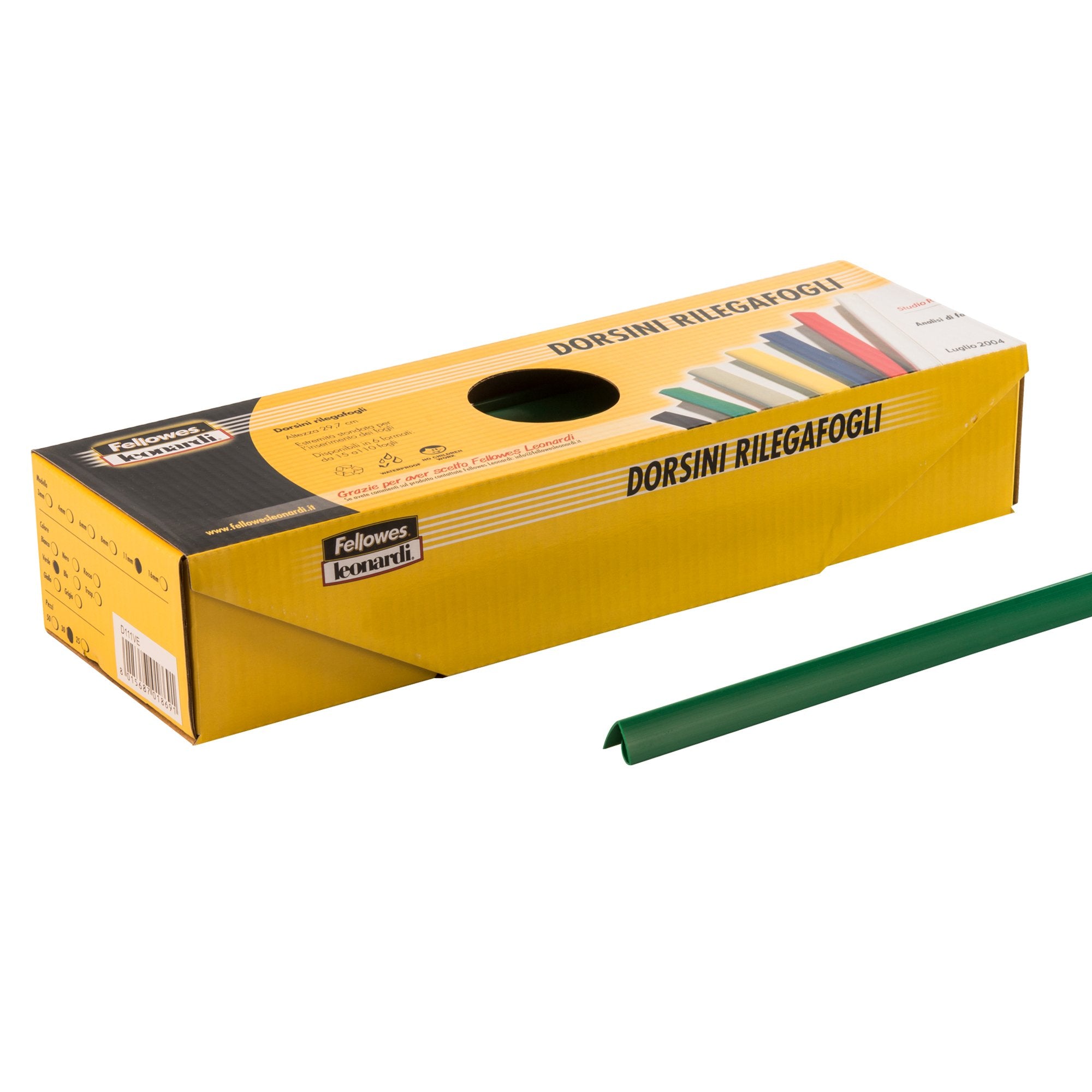 fellowes-scatola-50-dorsetti-6mm-verde-tondo