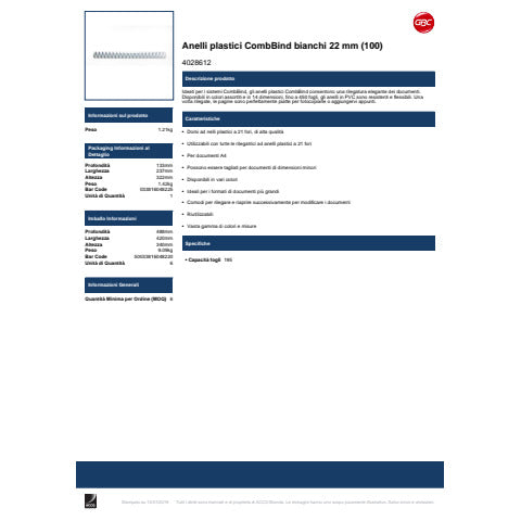 gbc-dorsi-plastici-combbind-21-anelli-22-mm-a4-fino-195-fogli-conf-100-dorsi-bianco-4028612