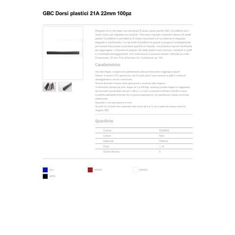 gbc-scatola-100-dorsi-spirale-22mm-nero-21-anelli