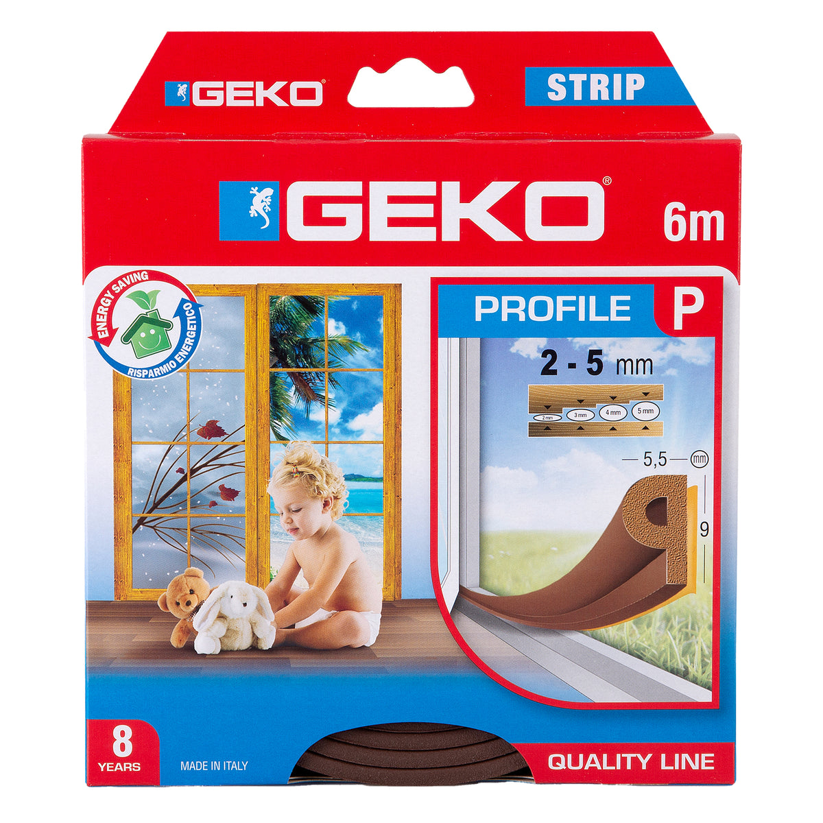 geko-guarnizione-gomma-isolamento-strip-6mt-tipo-p-marrone