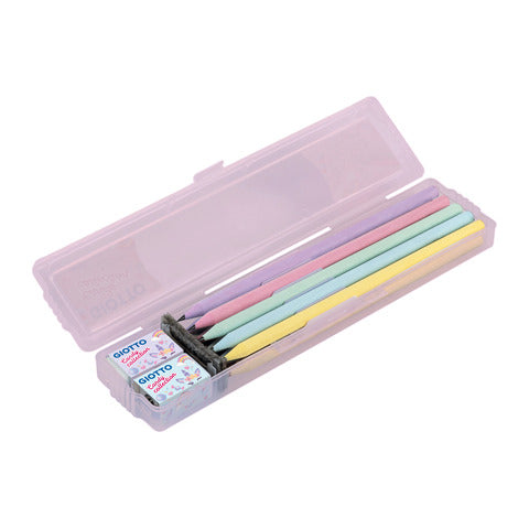 giotto-matite-grafite-carta-pressata-sketching-conf-10-pezzi-1-temperamatite-1-gomma-candy-collection