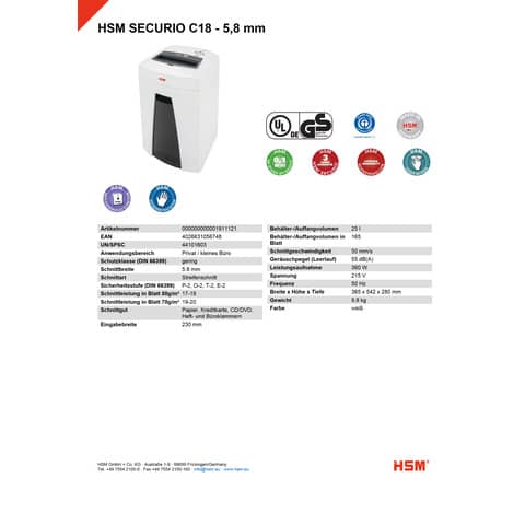 hsm-distruggidocumenti-securio-c18-p-2-25-l-taglio-strisce-5-8-mm-bianco-1911121