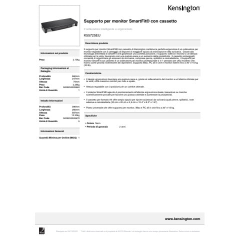 kensington-supporto-monitor-cassetto-smartfit-nero-k55725eu