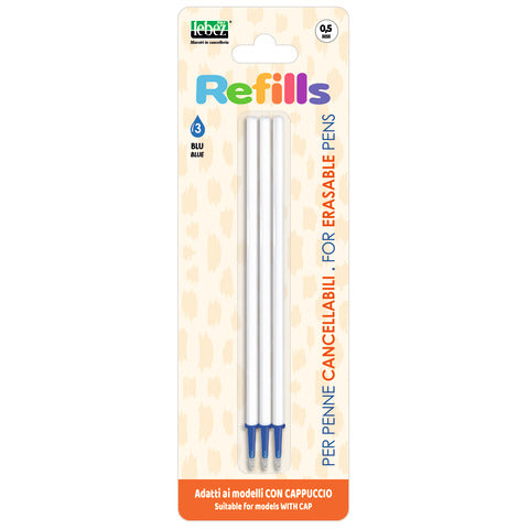 lebez-conf-12-blister-3-refill-inchiostro-cancellabile-blu-penne-cappuccio-0-5-mm-81807