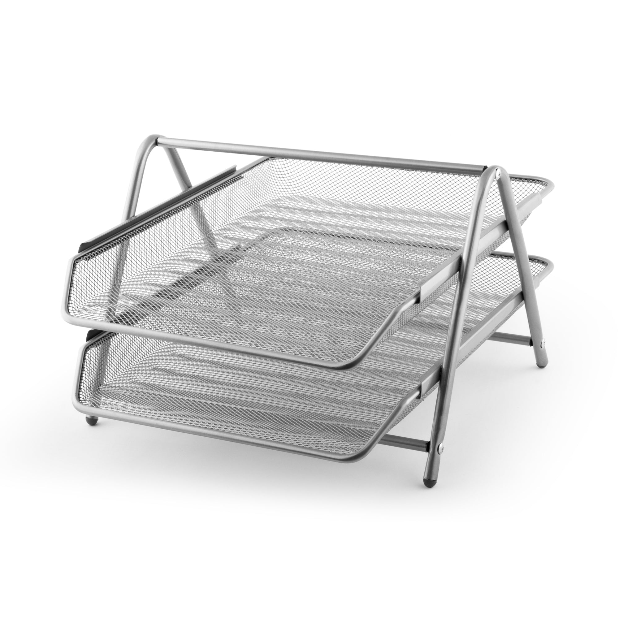 lebez-vaschetta-portacorrispondenza-2-ripiani-rete-metallica-argento-80442s