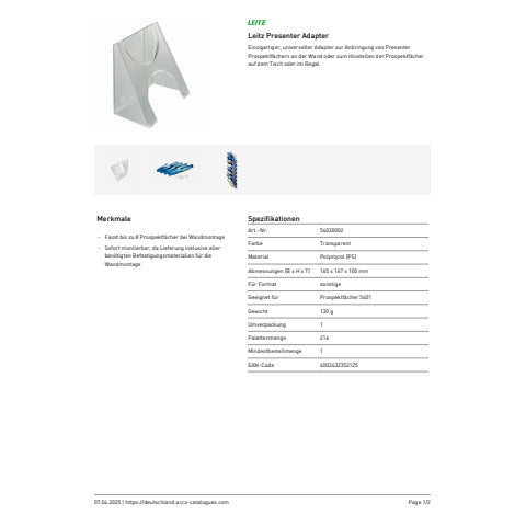 leitz-adattatore-universale-vaschette-presenter-trasparente-54030002