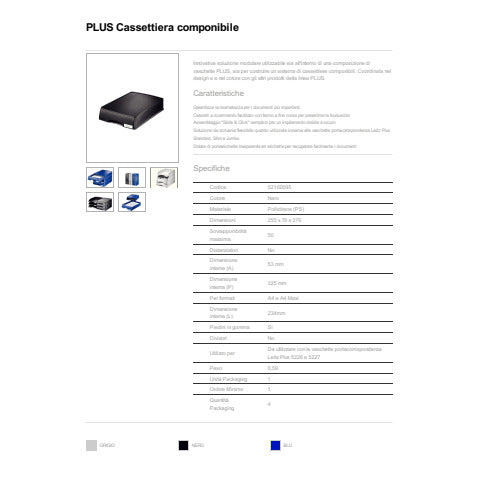 leitz-cassetto-componibile-plus-polistirolo-a4-nero-25-5x37-6x7-cm-52100095