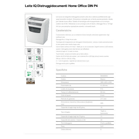 leitz-distruggidocumenti-manuale-iq-p4-home-office-23-l-bianco-80090100