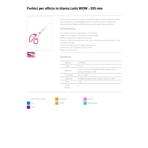 leitz-forbici-ufficio-wow-asimmetrica-acciaio-inox-rivestito-titanio-fucsia-20-5-cm-53192123