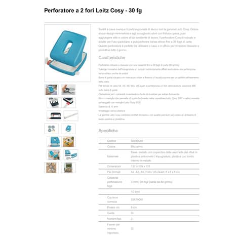 leitz-perforatore-2-fori-cosy-fino-30-fogli-blu-calmo-50040061