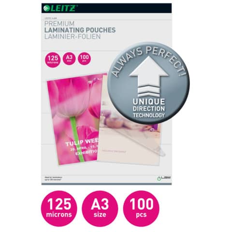 leitz-pouches-plastificatrici-ilam-a3-trasparente-125-micron-conf-100-pezzi-74880000