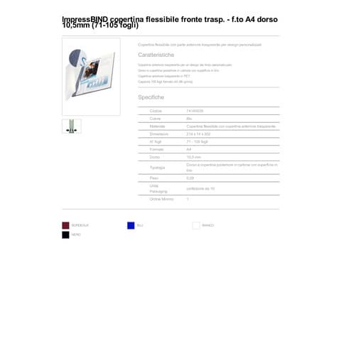 leitz-scatola-10-copertine-impressbind-10-5mm-blu-flessibile