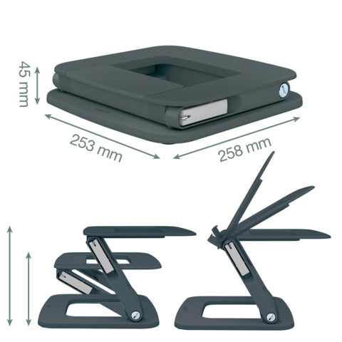 leitz-supporto-ergo-laptop-multi-angolo-80-plastica-riciclata-ergo-grigio-scuro-258x45x253-mm-64240089