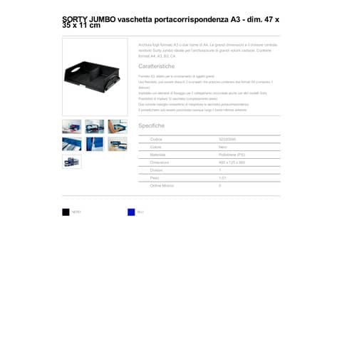 leitz-vaschetta-portacorrispondenza-sorty-jumbo-polistirolo-a3-due-risme-a4-nero-52320095