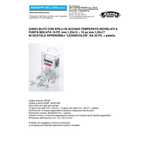 leone-dell-era-ganci-blitz-leonecolor-spilli-punta-molata-12-16-mm-bianco-scatola-20-pz-apgb