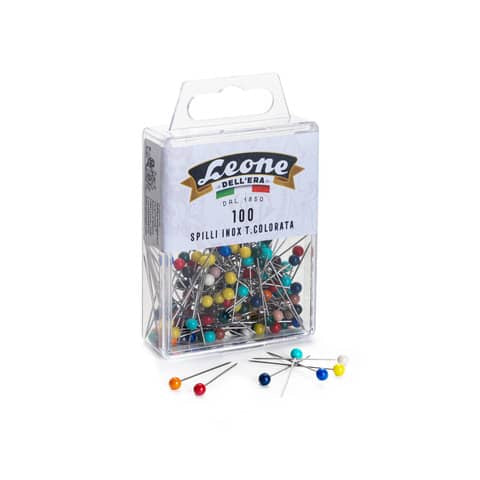 leone-dell-era-spilli-testa-plastica-colorata-leone-dellera-inox-304-0-60x32-mm-scatola-100-spilli-assortiti-apsc1