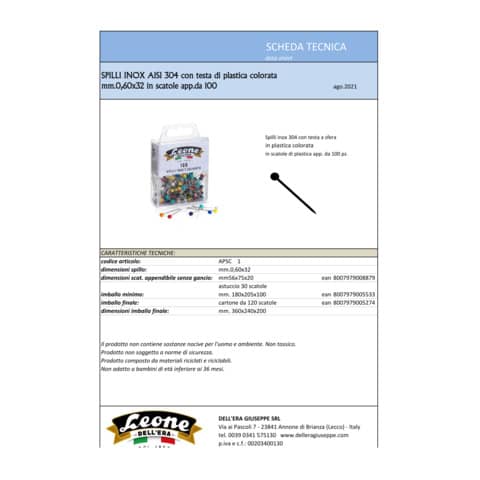 leone-dell-era-spilli-testa-plastica-colorata-leone-dellera-inox-304-0-60x32-mm-scatola-100-spilli-assortiti-apsc1