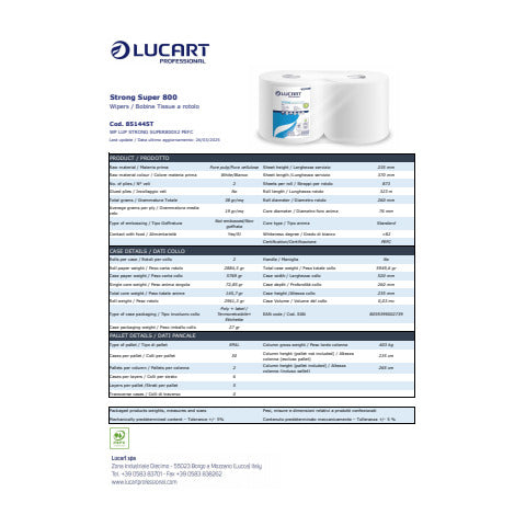 lucart-bobina-2-veli-pura-cellulosa-strong-super-800-873-strappi-rotolo-conf-2-rotoli-851445t