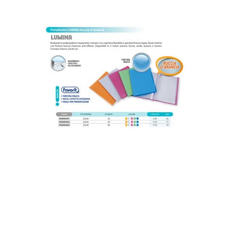 lumina-portalistini-fogli-fissi-favorit-buccia-darancia-22x30-cm-20-buste-assortiti-400090481