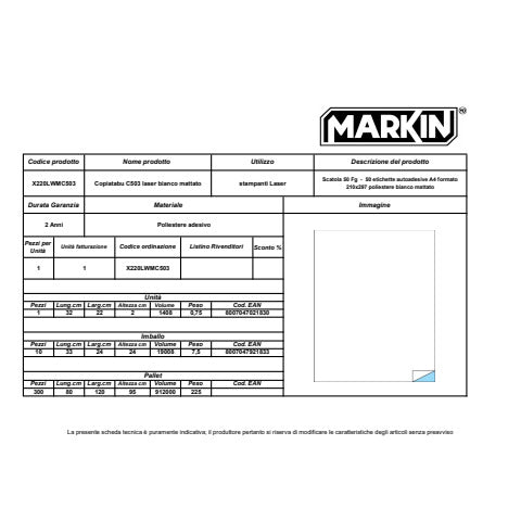 markin-etichette-poliestere-copialaser-a4-210x297-mm-conf-50-fogli-bianco-opaco-x220lwmc503