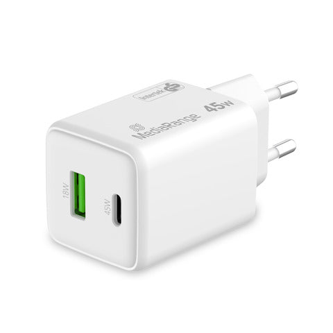 media-range-caricabatterie-rapido-gan-43w-uscita-usb-a-usb-c-media-range-bianco-mrma113-2