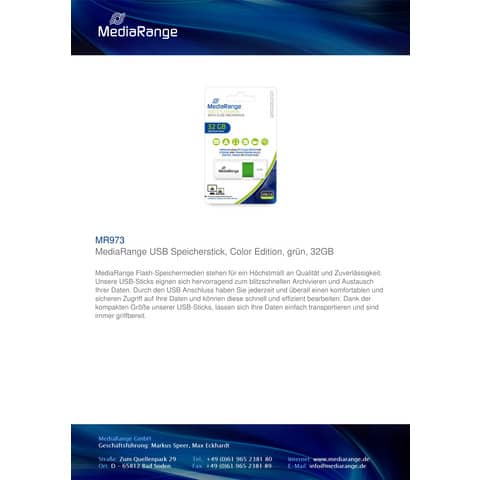 media-range-chiavetta-usb-2-0-32-gb-verde-mr973