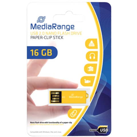 media-range-chiavetta-usb-2-0-nano-16-gb-giallo-mr976