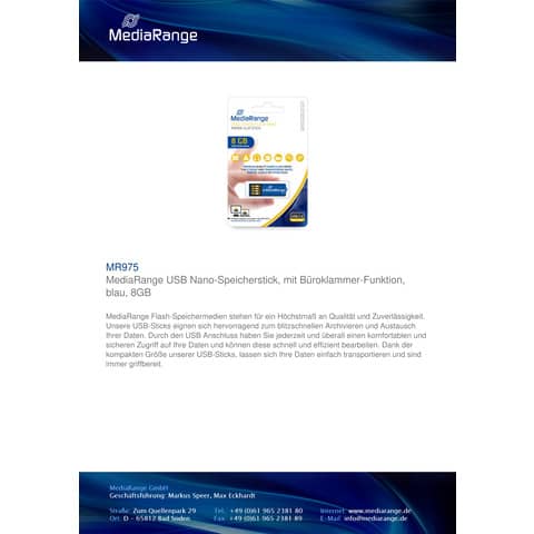 media-range-chiavetta-usb-2-0-nano-8-gb-blu-mr975