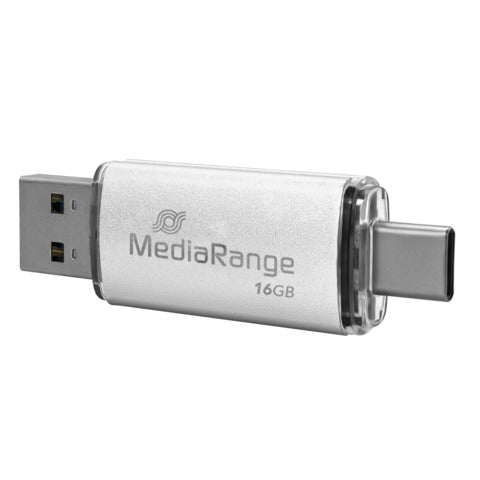 media-range-chiavetta-usb-3-0-spina-usb-type-c-16-gb-argento-mr935