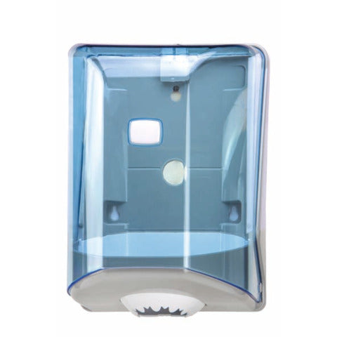 medial-distributore-carta-srotolamento-centrale-wave-blu-trasparente-220x210x310mm-908124