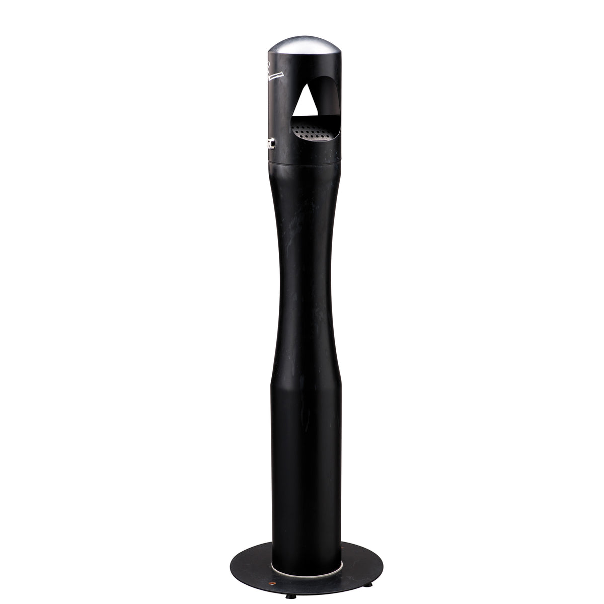 medialinternational-portacenere-colonna-h108cm-acciaio-nero