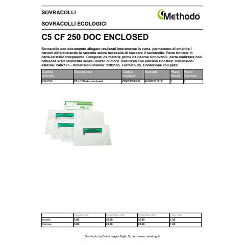 methodo-buste-adesive-carta-ecologica-c5-trasparenti-228x165-mm-scritta-doc-enclosed-conf-250-pezzi-x101512