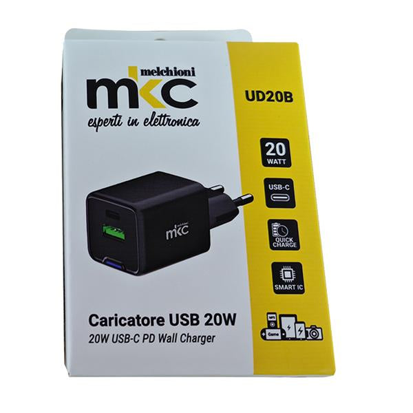 mkc-caricatore-usb-20w-1-usb-c-1-usb-a-nero-