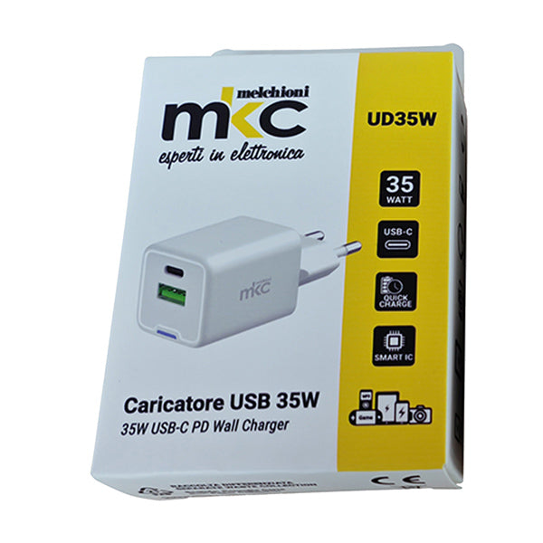 mkc-caricatore-usb-35w-1-usb-c-1-usb-a-bianco-