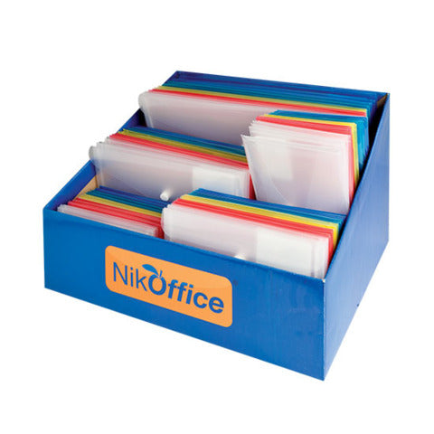 nikoffice-espositore-120-buste-bottone-varie-misure-colori-trasparenti-assortiti-01nik214-es