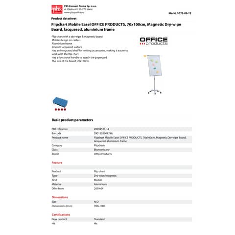 office-products-lavagna-magnetica-cancellabile-secco-fogli-mobili-cornice-alluminio-cavalletto-70x100-cm