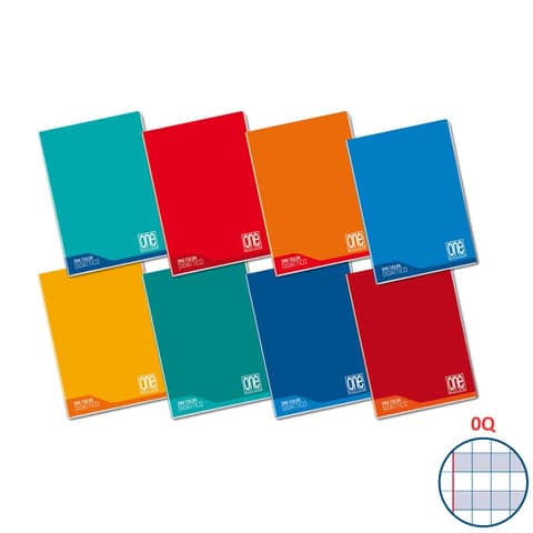one-color-quaderno-maxi-100-gr-didattico-a4-quadretti-q-margini-colori-assortiti-181-fogli-7045