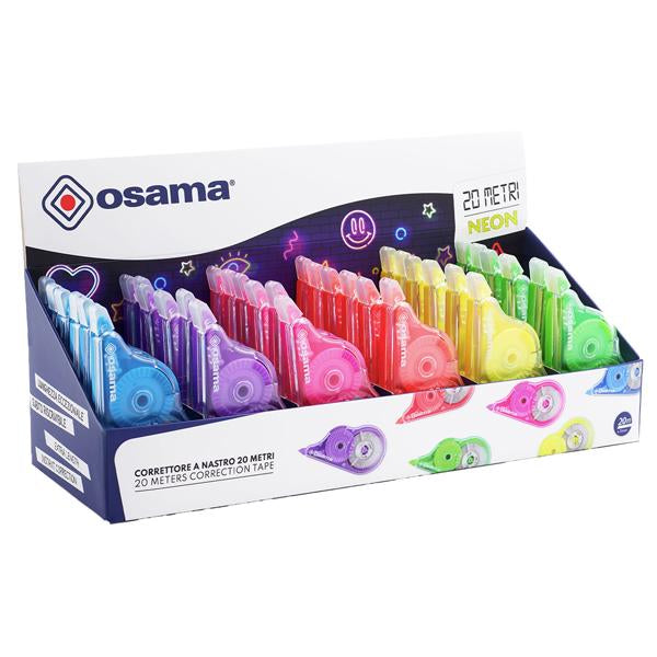 osama-display-36pz-correttore-nastro-20-metri-5mmx20mt-involucro-colori-ass-neon-os