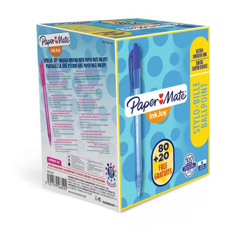 papermate-penna-sfera-scatto-inkjoy-100-rt-ulv-m-1-mm-blu-special-pack-8020-gratis-s0977440