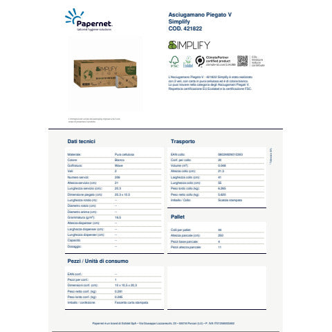 papernet-asciugamano-piegato-v-pura-cellulosa-2-veli-simplify-conf-20-pz-206-ff-bianco-421822