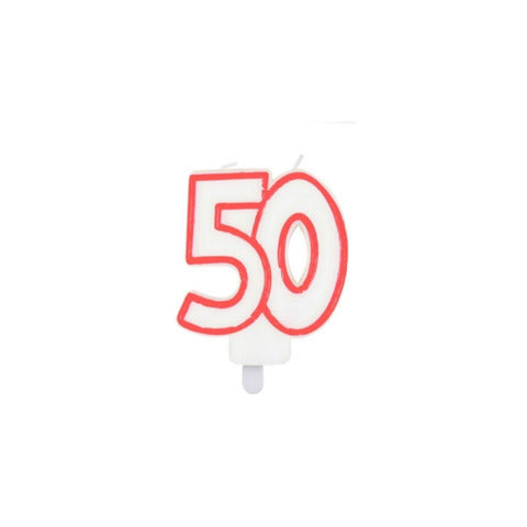 party-go-candelina-bianca-rossa-h-7-5-cm-50-anni-ea0042