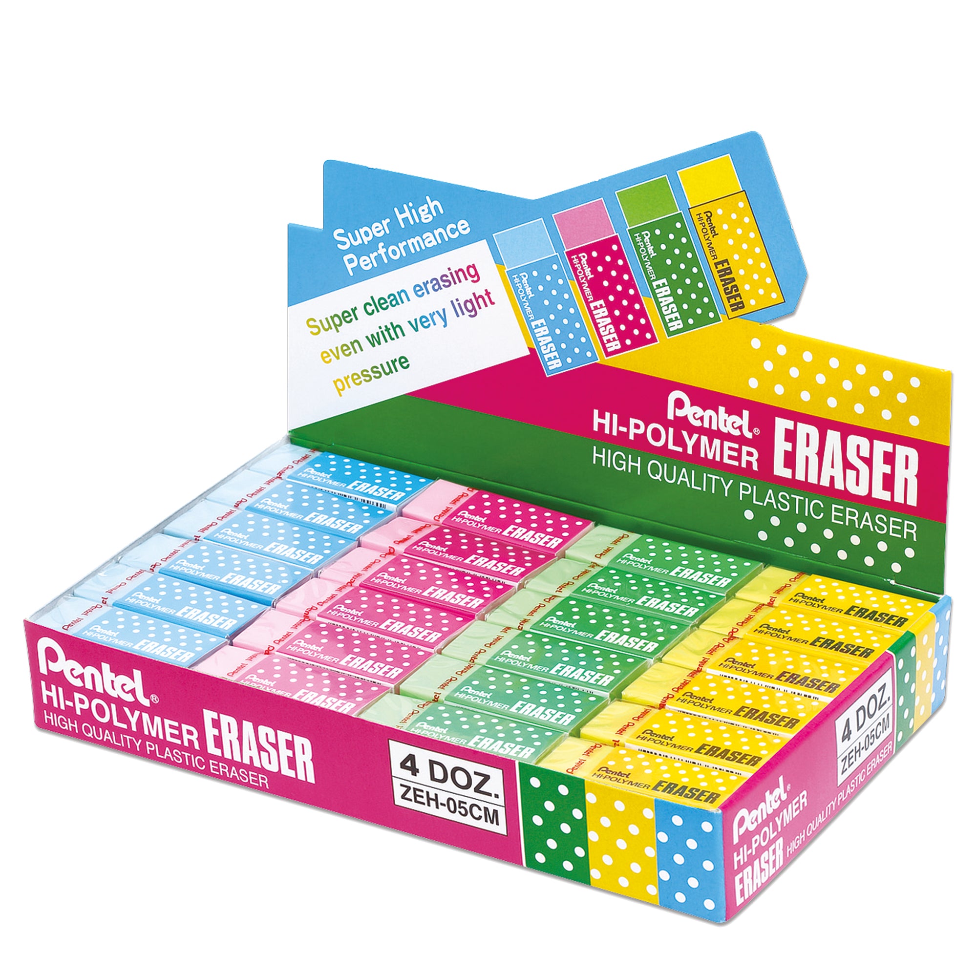 pentel-display-48-mini-gomme-hi-polymer-colori-assortiti